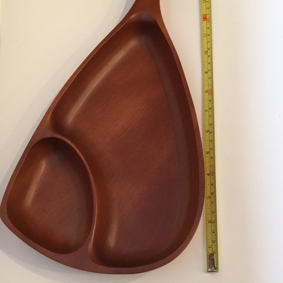 Vintage Mid Century Divider Dish Suzuki Wood Japan - Picture 4 of 9